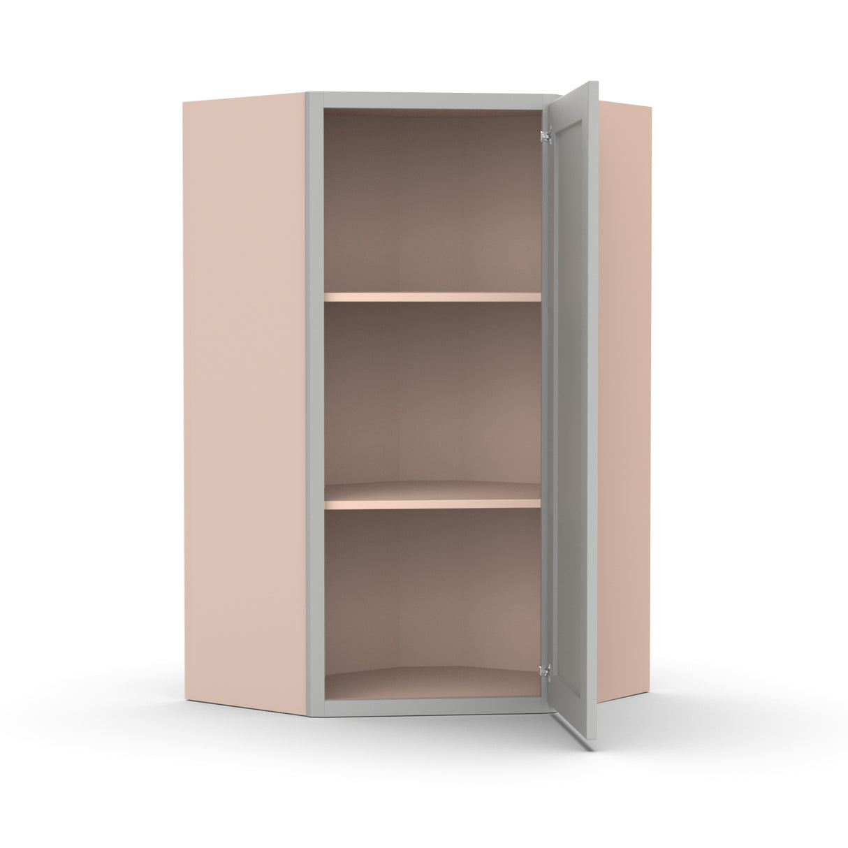 Liberty Shaker Ashen - 24 Inch Diagonal Corner Wall Cabinet - 24" Width x 30" Height x 12" Depth