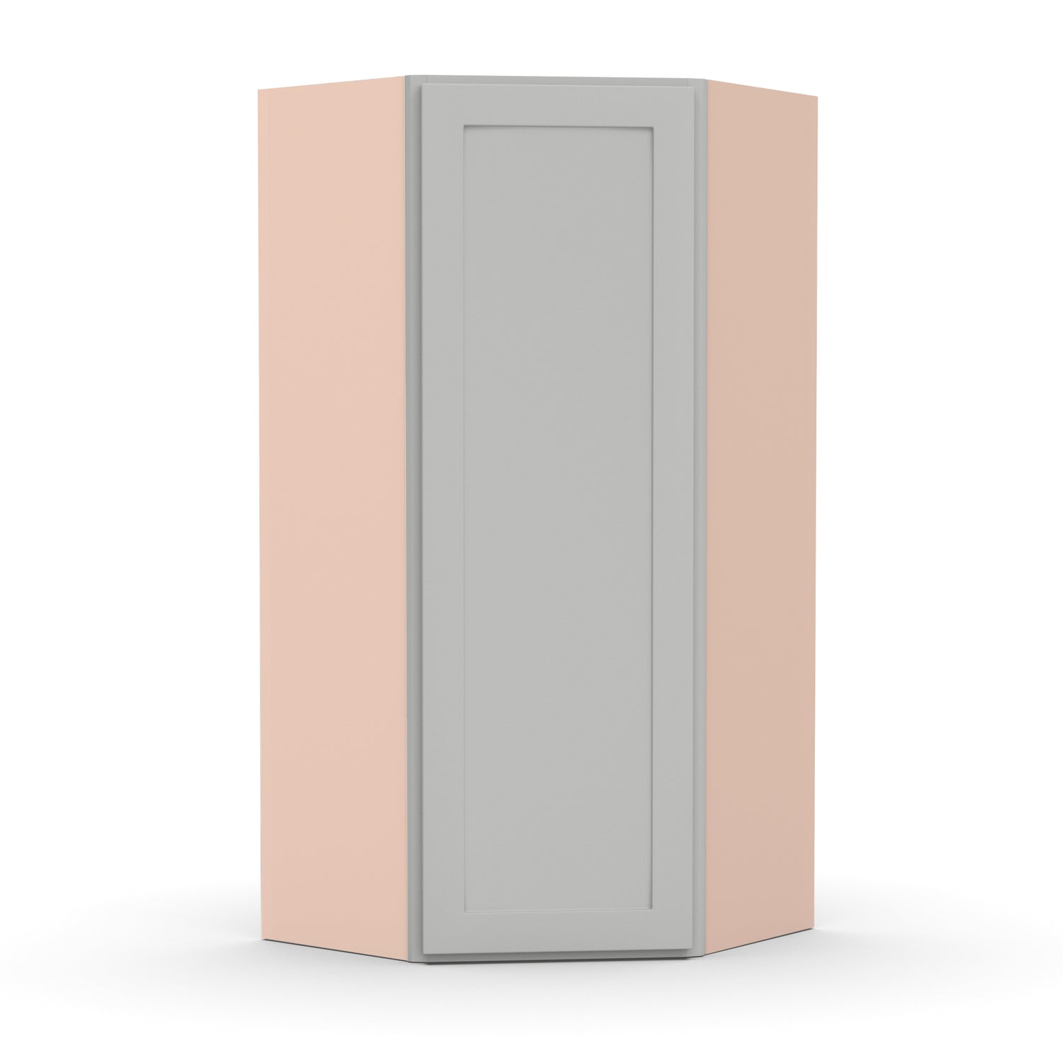 Liberty Shaker Ashen - 24 Inch Diagonal Corner Wall Cabinet - 24" Width x 36" Height x 12" Depth