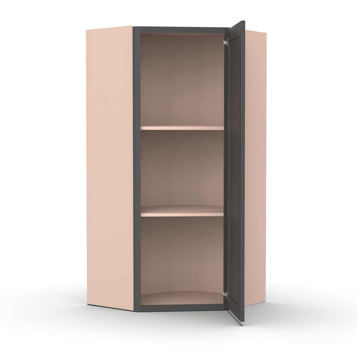 Liberty Shaker Grey - 24 Inch Diagonal Corner Wall Cabinet - 24" Width x 36" Height x 12" Depth