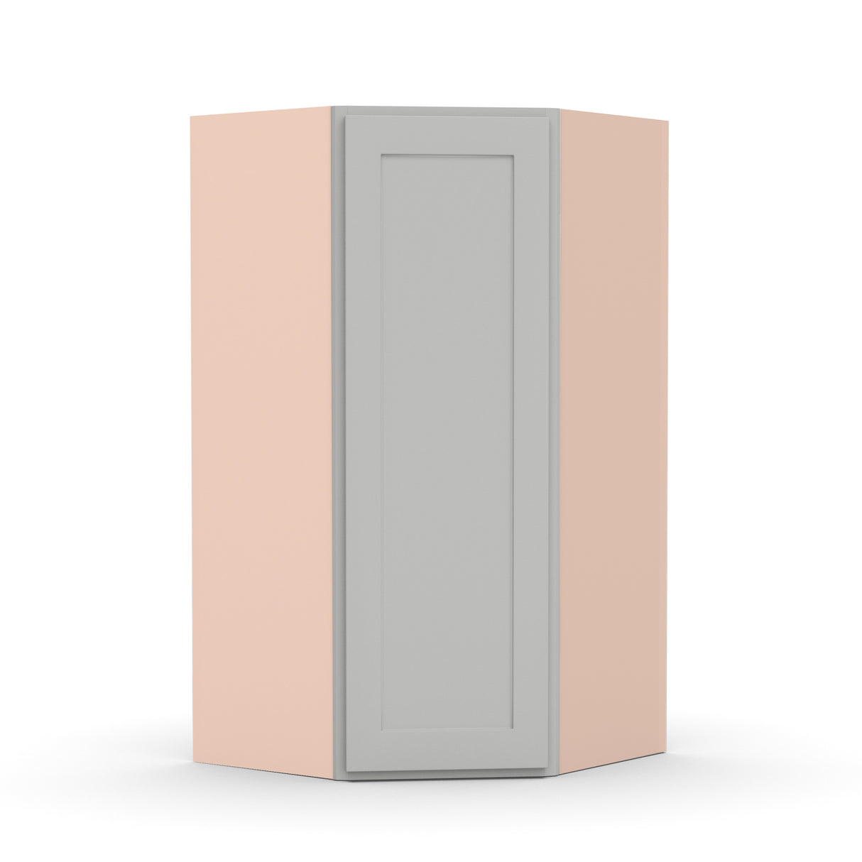 Liberty Shaker Ashen - 27 Inch Diagonal Corner Wall Cabinet - 27" Width x 36" Height x 15" Depth