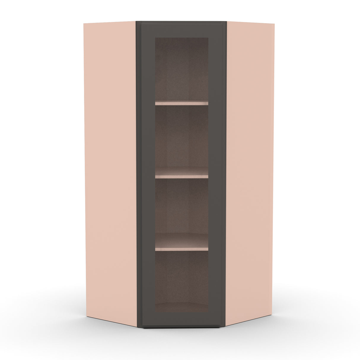 Liberty Shaker Grey - 27 Inch Diagonal Corner Wall Cabinet - 27" Width x 42" Height x 15" Depth