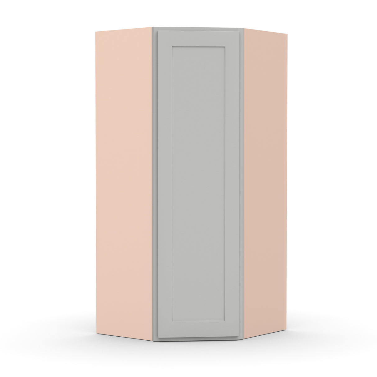 Liberty Shaker Ashen - 27 Inch Diagonal Corner Wall Cabinet - 27" Width x 42" Height x 15" Depth