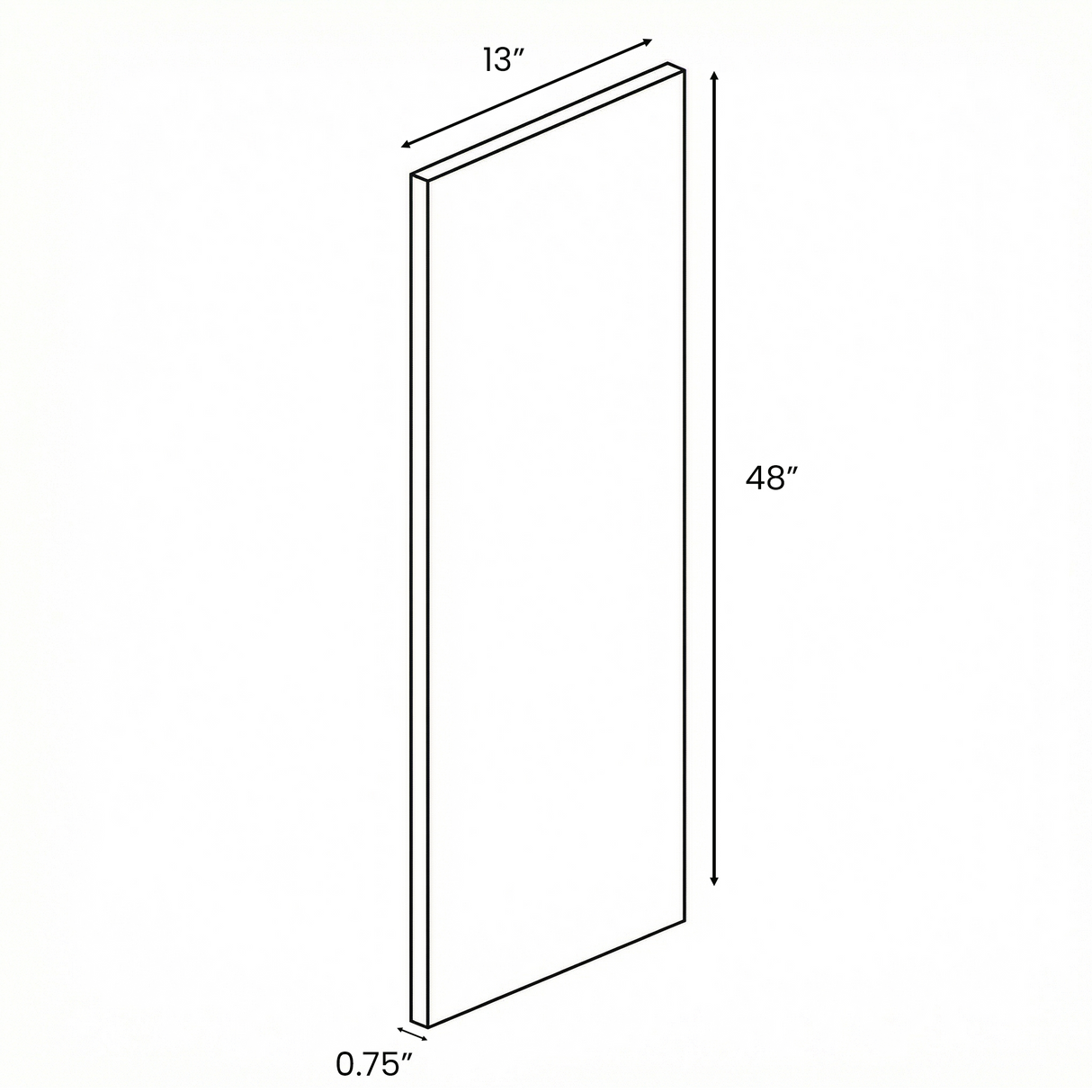 Forest Green Matte - Finished End Panel - 48 Inch Height x 13 Inch Width x 0.75 Inch Depth - M22-WDD1348