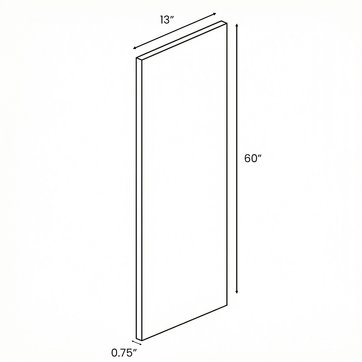Cashmere Matte - Finished End Panel - 60 Inch Height x 13 Inch Width x 0.75 Inch Depth - M18-WDD1360