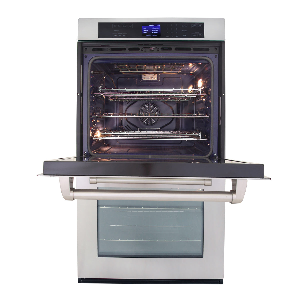 Kucht 30 in. 10 cu. ft. Double Electric Wall Oven with True Convection and Self Cleaning in Stainless Steel