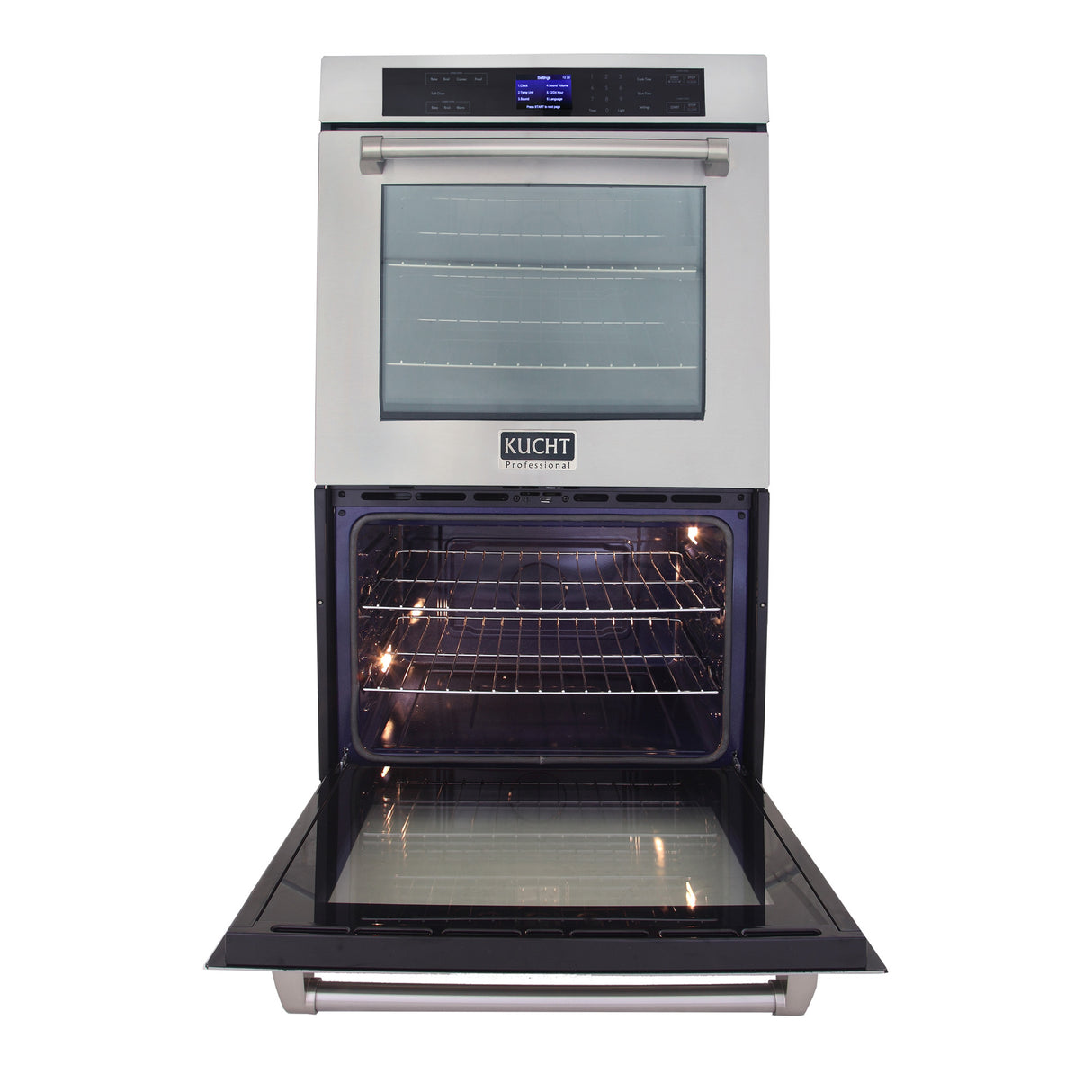 Kucht 30 in. 10 cu. ft. Double Electric Wall Oven with True Convection and Self Cleaning in Stainless Steel