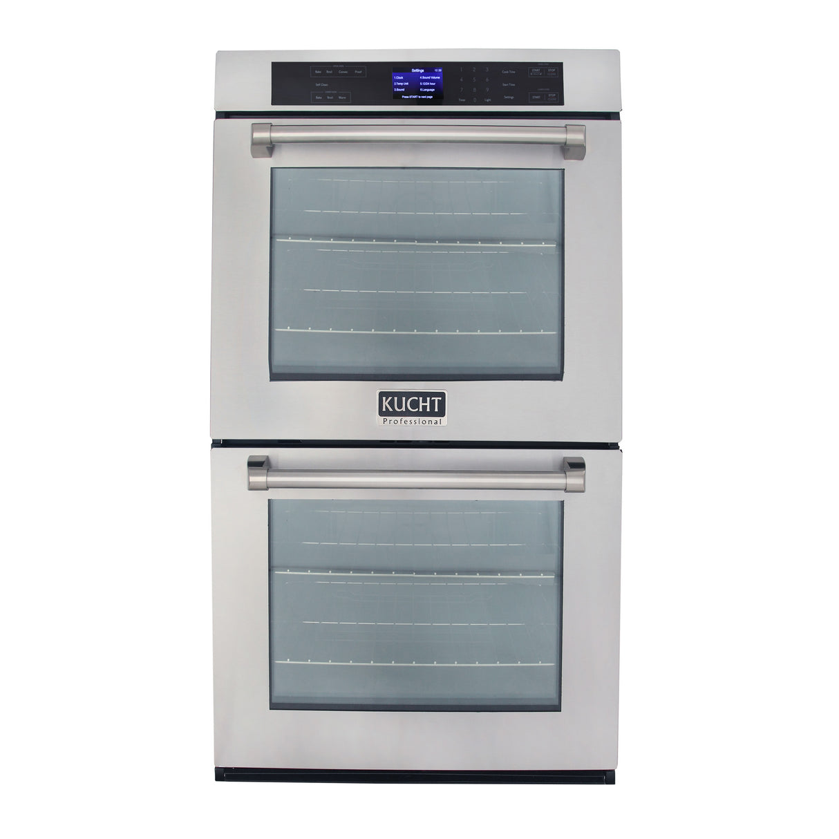 Kucht 30 in. 10 cu. ft. Double Electric Wall Oven with True Convection and Self Cleaning in Stainless Steel