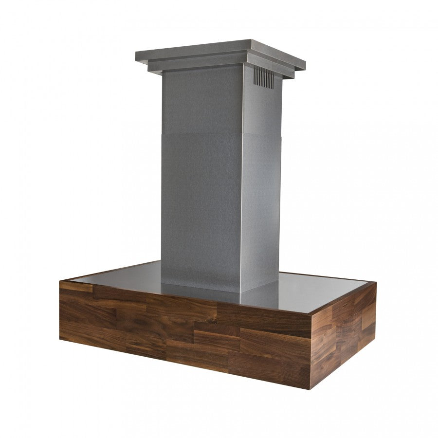 ZLINE 36 in. Remote Blower Ducted Designer Series Wooden Island Mount Range Hood in Butcher Block (681iW-RD-36)