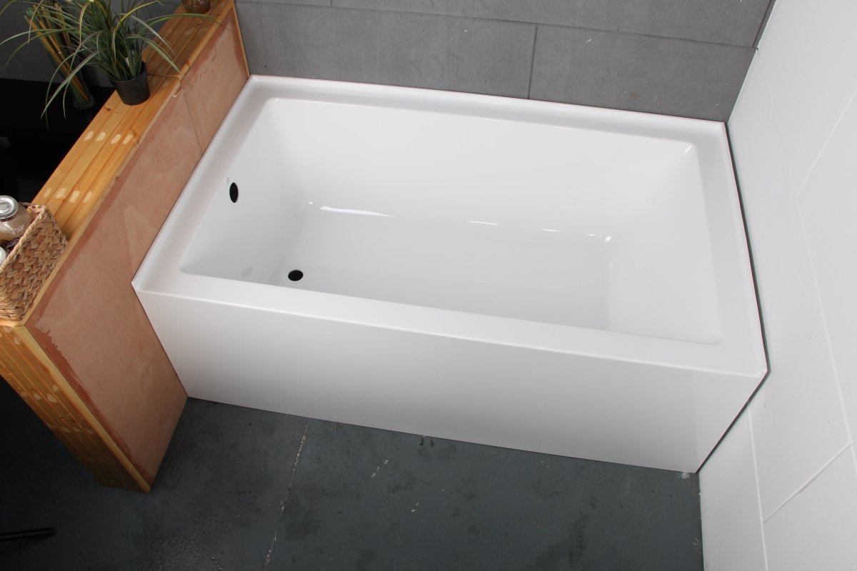 Acrylic Alcove Bathtub in White - cUPC/UPC Certified - BUILDMYPLACE