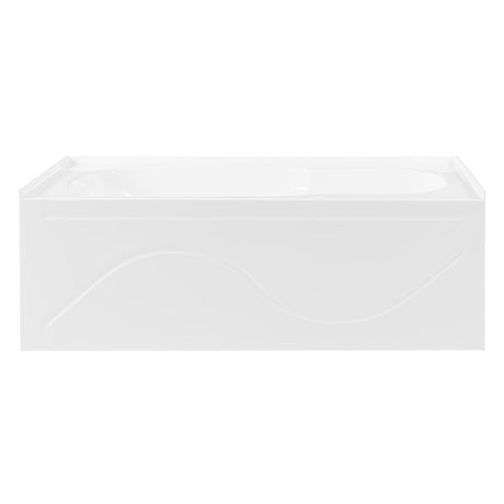 Acrylic Anti - Skid Alcove Bathtub in White - cUPC/UPC Certified - BUILDMYPLACE