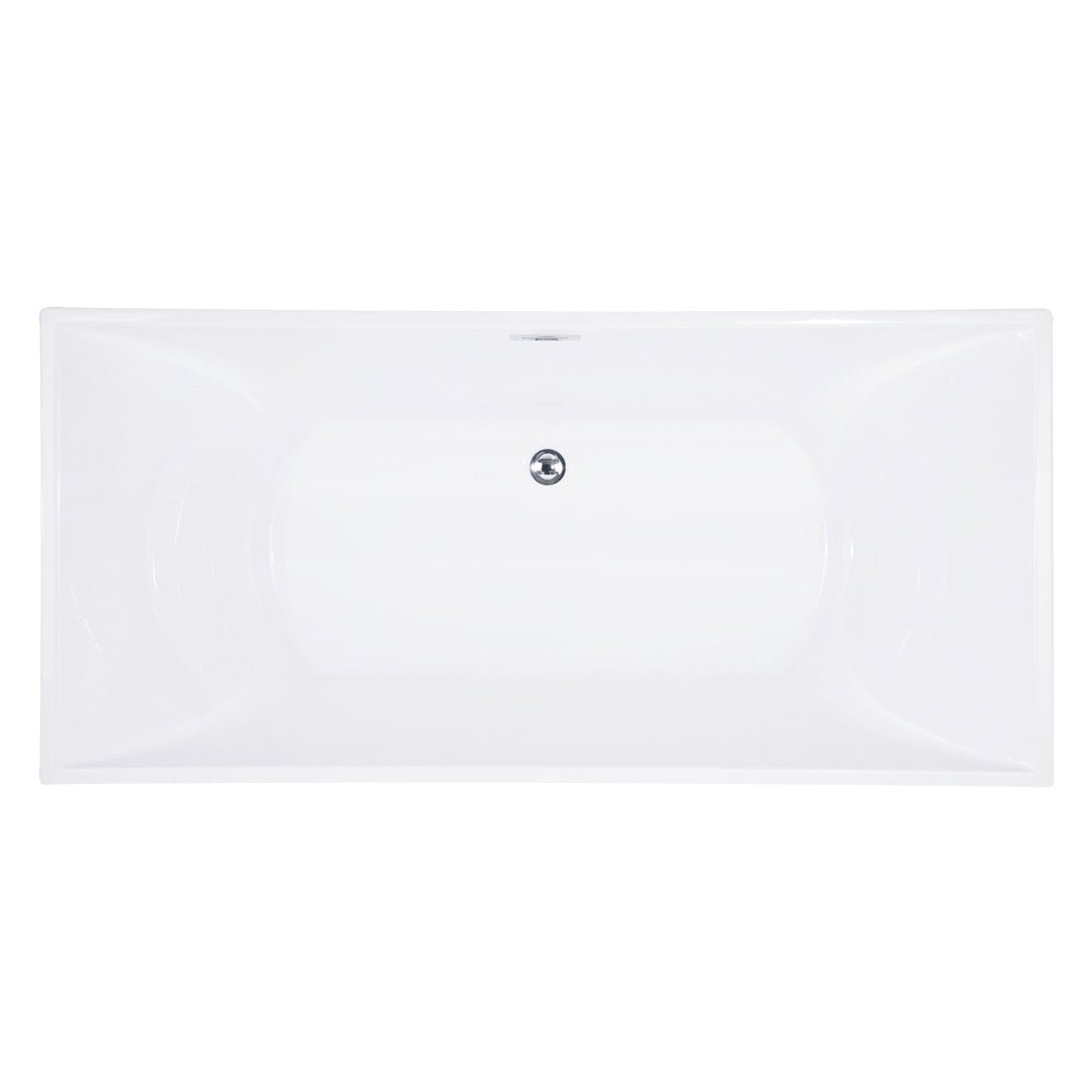 Acrylic Freestanding Tub with Drain, White - BUILDMYPLACE