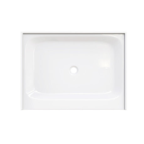 Acrylic Shower Pan Center Drain - Single Threshold - Resin and Fiberglass - 48 X36 X 5.5 - BUILDMYPLACE