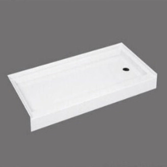 Acrylic shower tray Resin and fiberglass Three tile flanges Right Side - BUILDMYPLACE