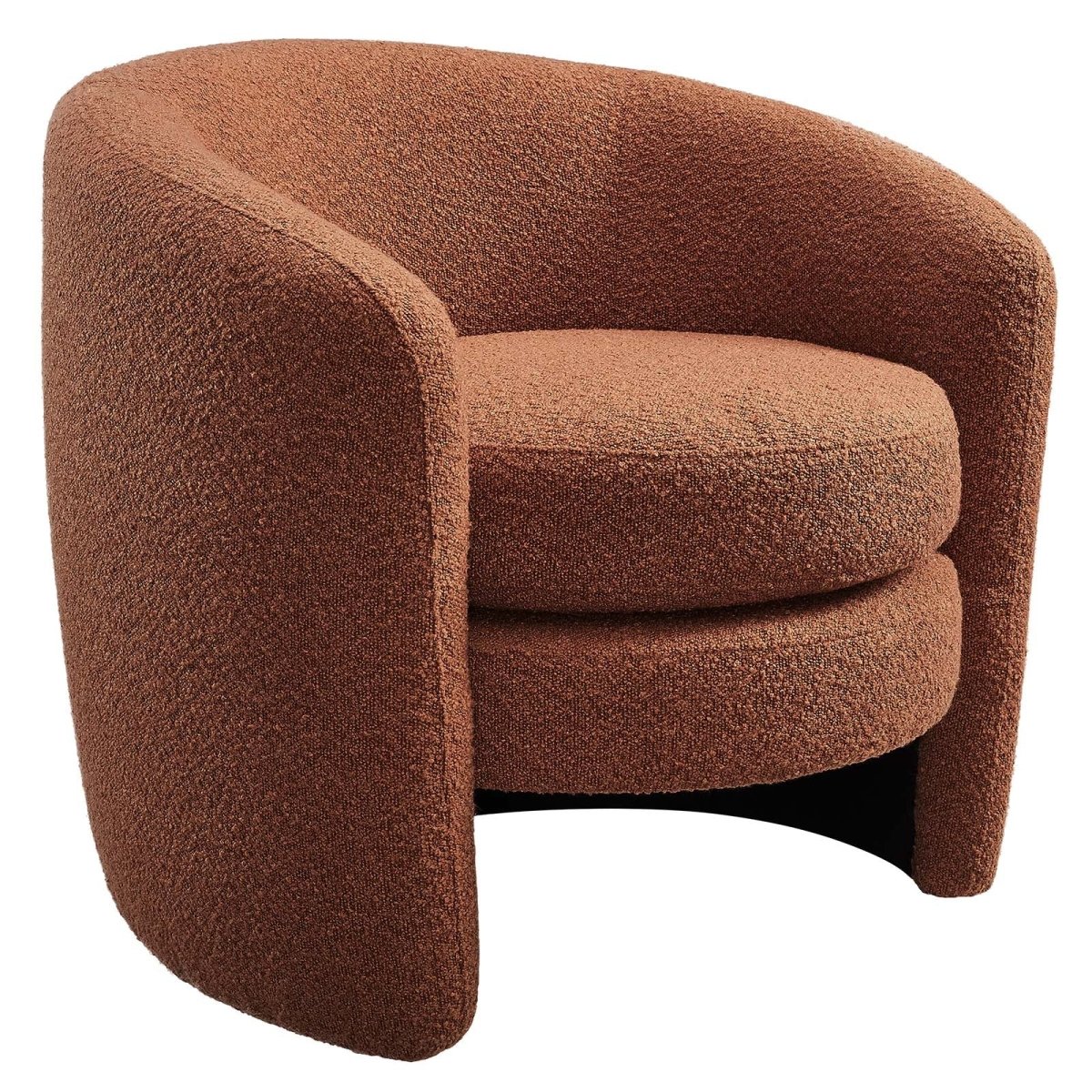 Affinity Upholstered Boucle Fabric Curved Back Armchair - BUILDMYPLACE