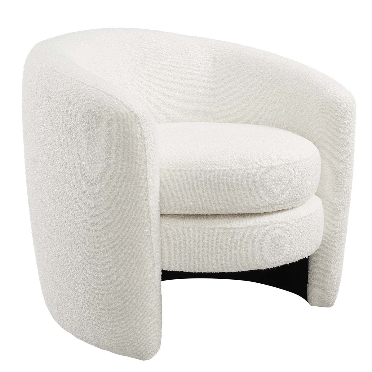 Affinity Upholstered Boucle Fabric Curved Back Armchair - BUILDMYPLACE