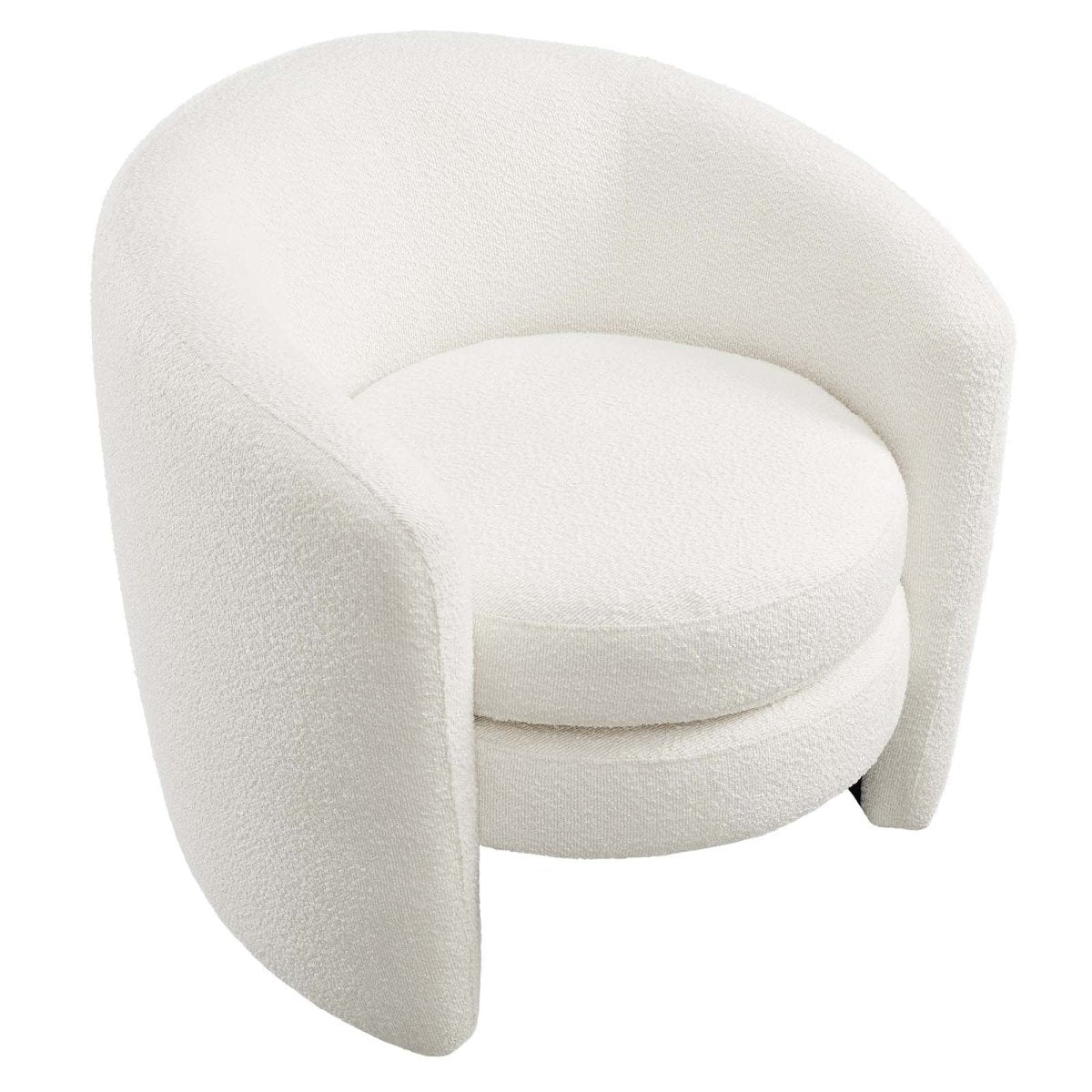 Affinity Upholstered Boucle Fabric Curved Back Armchair - BUILDMYPLACE