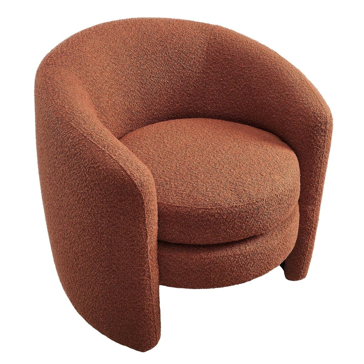 Affinity Upholstered Boucle Fabric Curved Back Armchair - BUILDMYPLACE