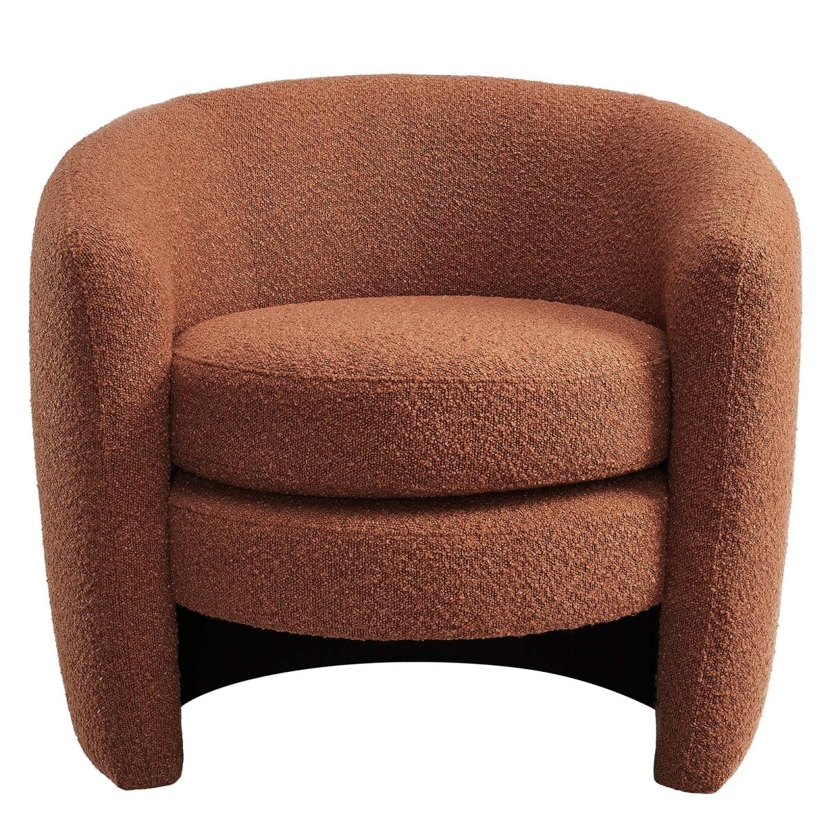 Affinity Upholstered Boucle Fabric Curved Back Armchair - BUILDMYPLACE