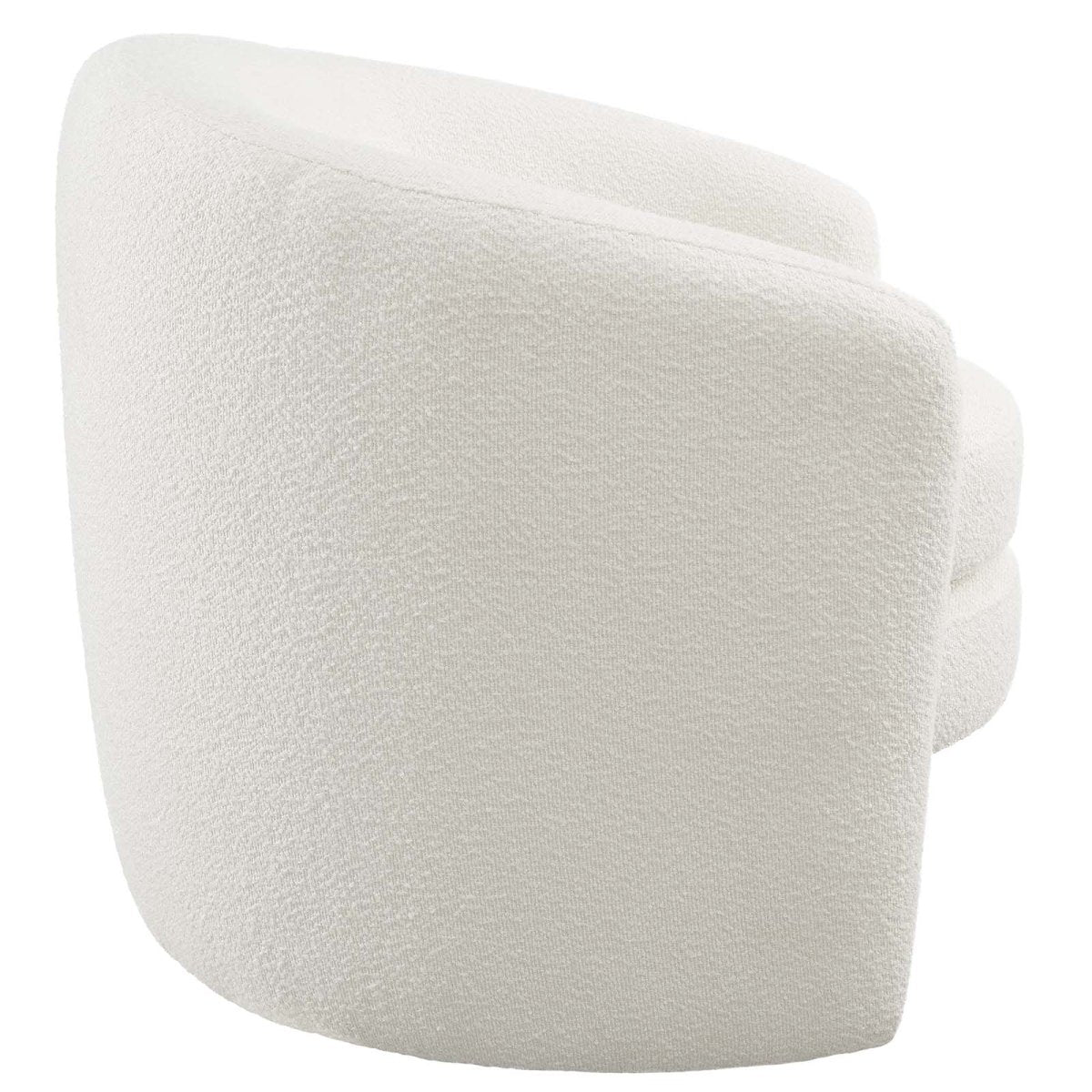 Affinity Upholstered Boucle Fabric Curved Back Armchair - BUILDMYPLACE