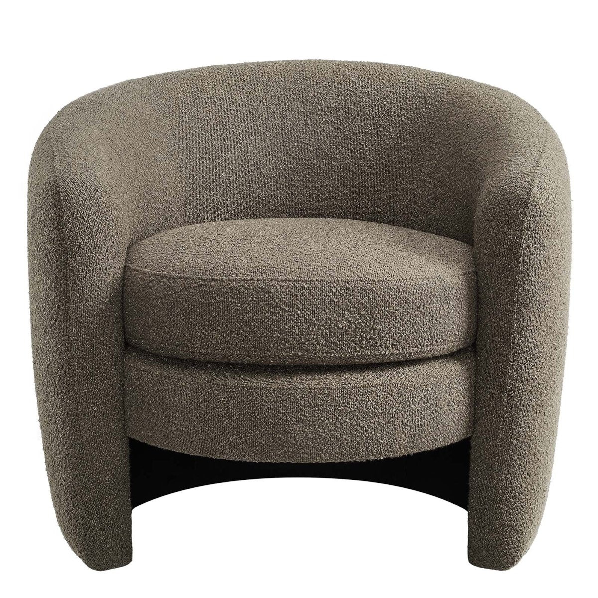 Affinity Upholstered Boucle Fabric Curved Back Armchair - BUILDMYPLACE