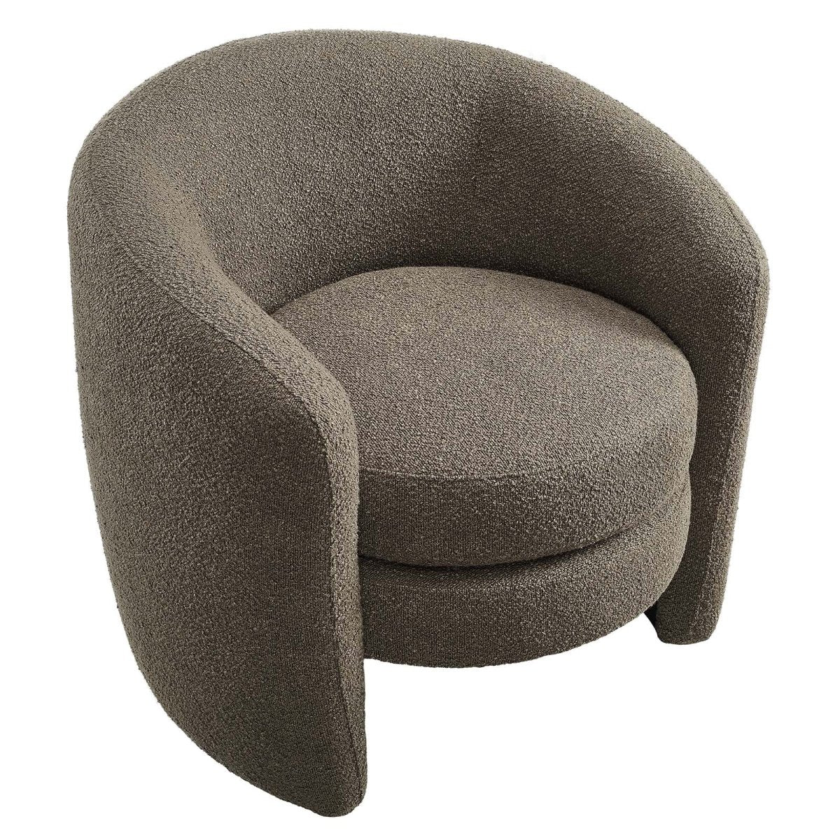 Affinity Upholstered Boucle Fabric Curved Back Armchair - BUILDMYPLACE