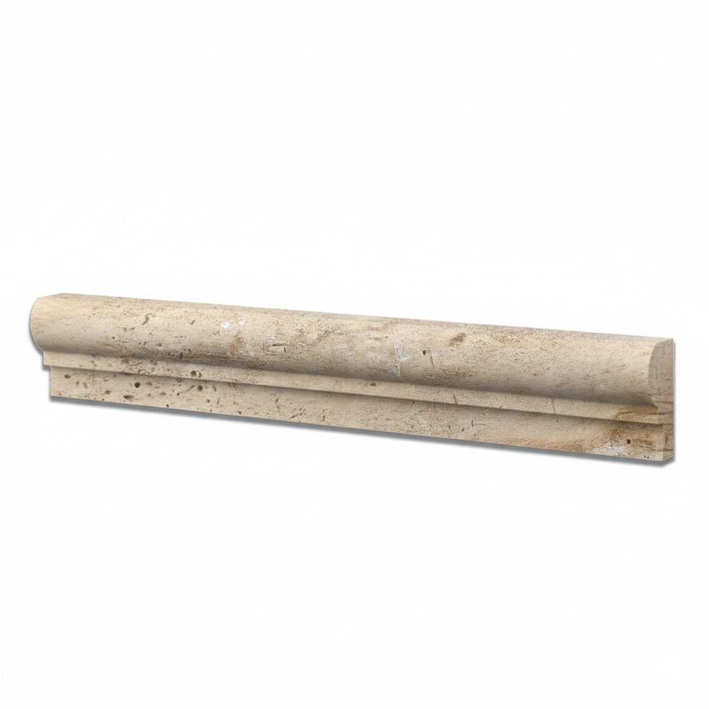 2 x 12 in Ivory Honed Travertine Chairrail