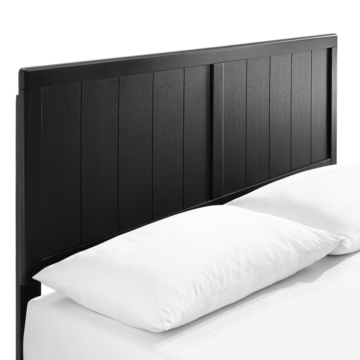 Alana Full Wood Platform Bed With Angular Frame - BUILDMYPLACE