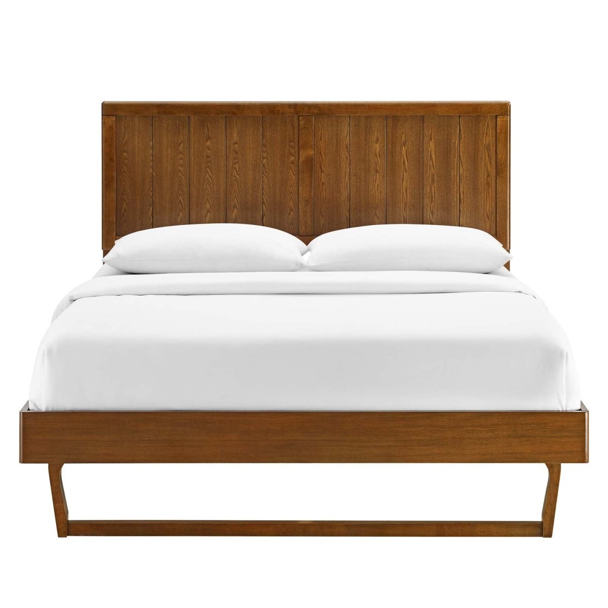 Alana Full Wood Platform Bed With Angular Frame - BUILDMYPLACE