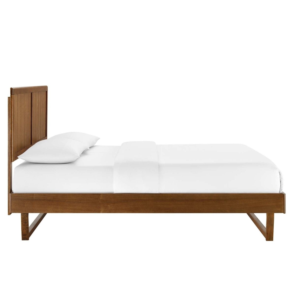 Alana Full Wood Platform Bed With Angular Frame - BUILDMYPLACE