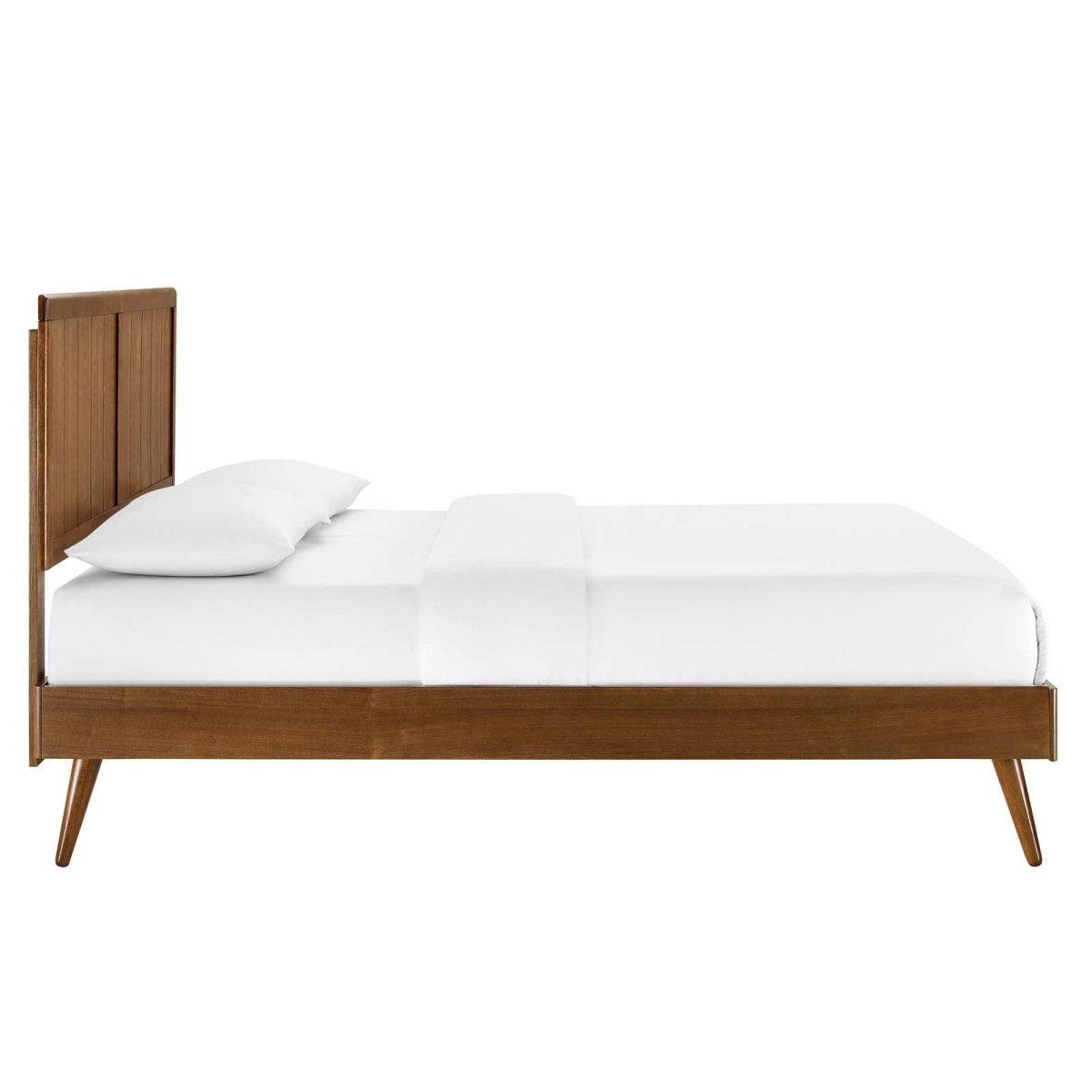 Alana Full Wood Platform Bed With Splayed Legs - BUILDMYPLACE