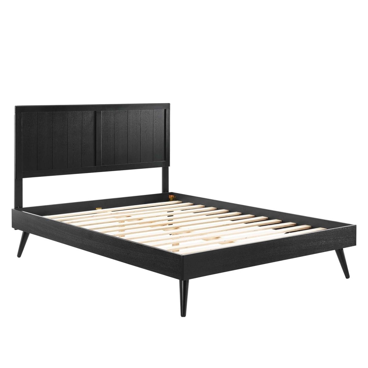 Alana Full Wood Platform Bed With Splayed Legs - BUILDMYPLACE