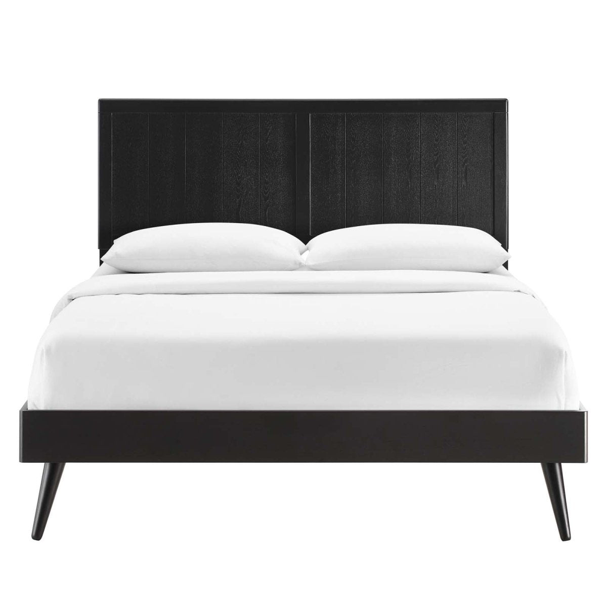 Alana Full Wood Platform Bed With Splayed Legs - BUILDMYPLACE