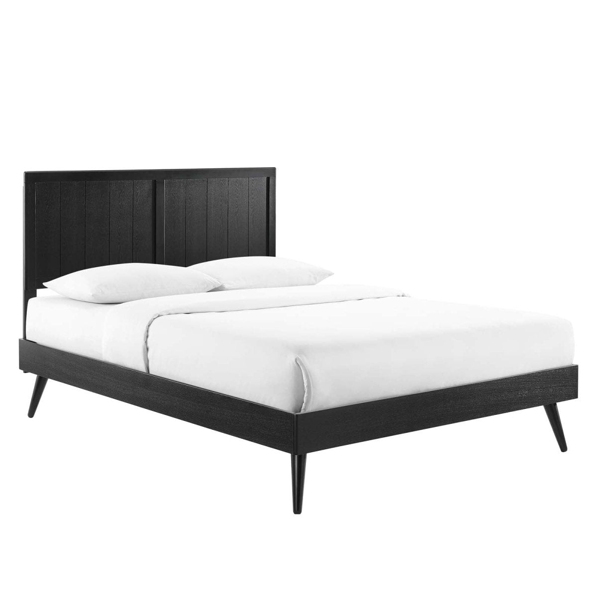 Alana Full Wood Platform Bed With Splayed Legs - BUILDMYPLACE