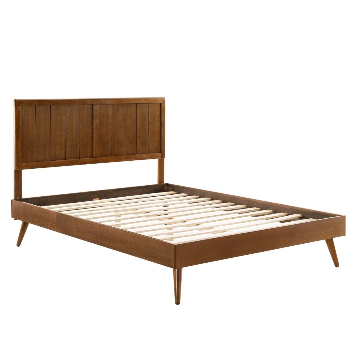 Alana Full Wood Platform Bed With Splayed Legs - BUILDMYPLACE