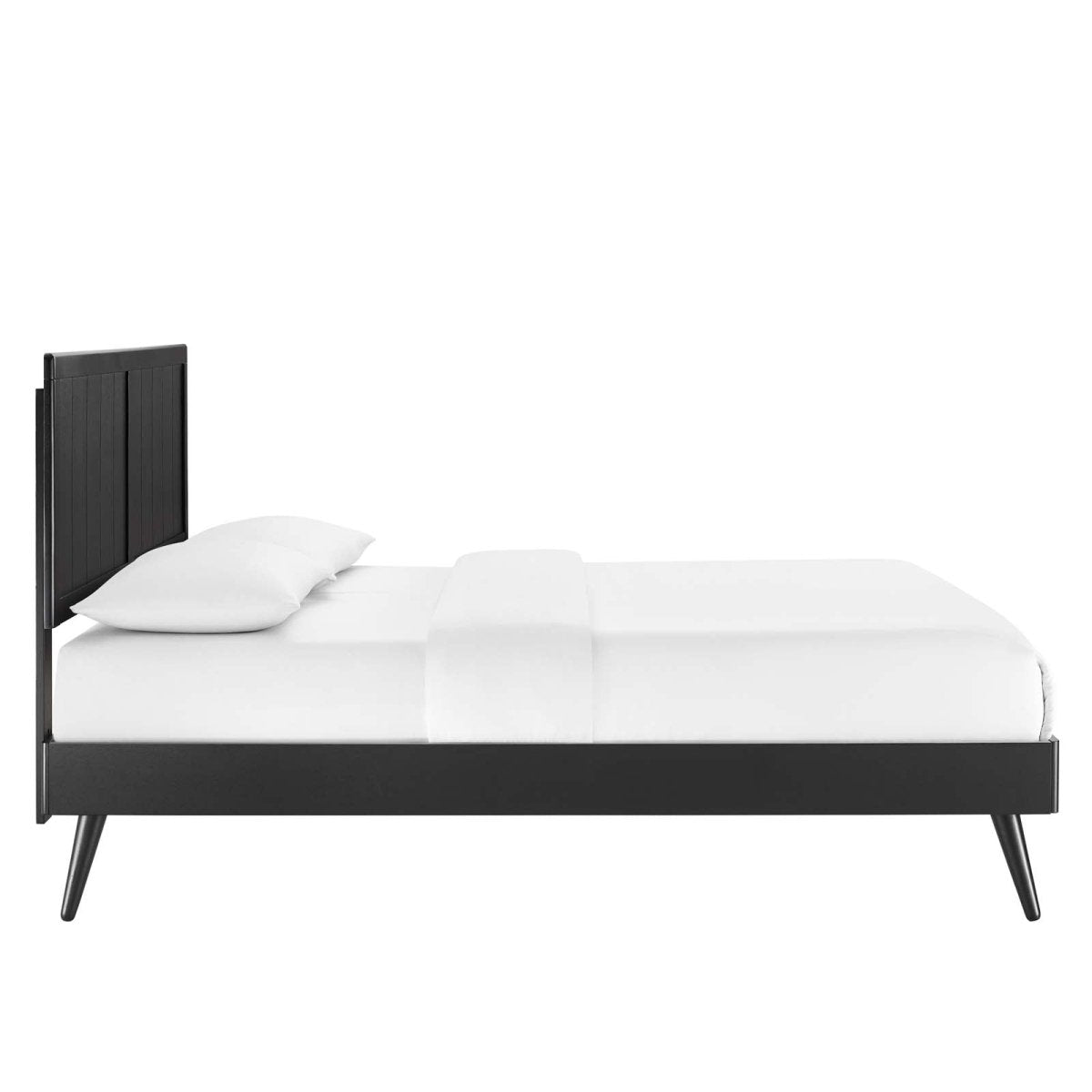 Alana Full Wood Platform Bed With Splayed Legs - BUILDMYPLACE