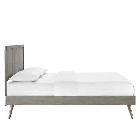 Alana King Wood Platform Bed With Splayed Legs - BUILDMYPLACE