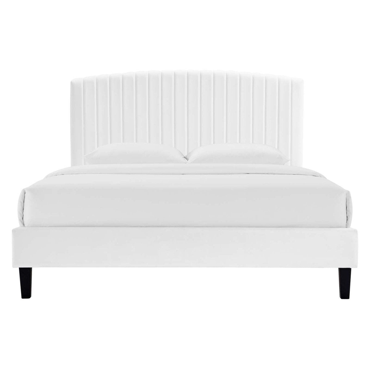 Alessi Performance Velvet Full Platform Bed - BUILDMYPLACE