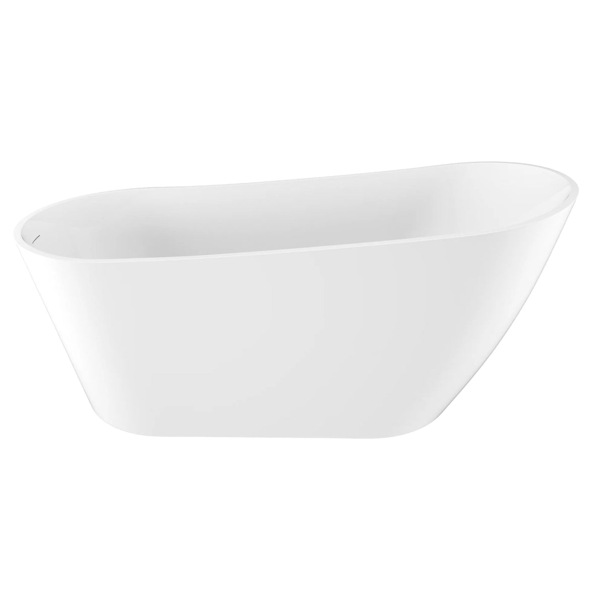 Allure 67 in. Acrylic Freestanding Soaking Bathtub in Glossy White with Chrome - Plated Drain Cover & Pop Up - Overflow Hole - BUILDMYPLACE