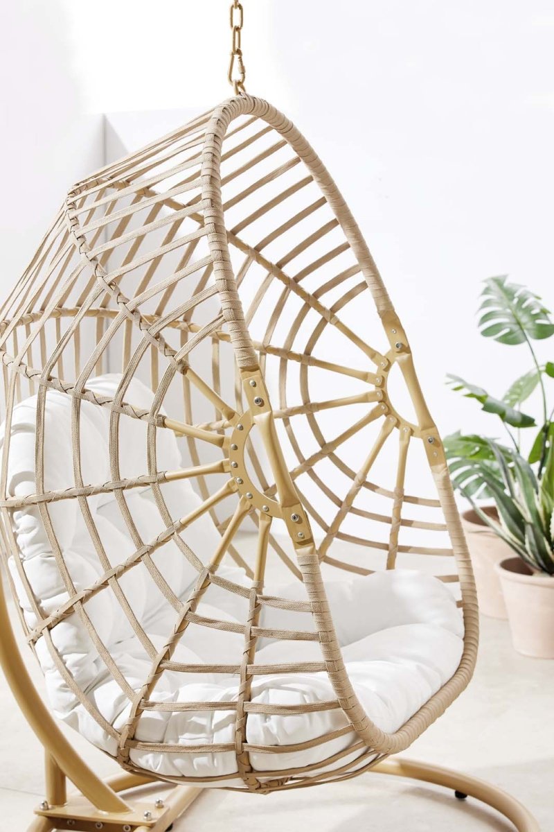 Amalie Wicker Rattan Outdoor Patio Rattan Swing Chair - BUILDMYPLACE