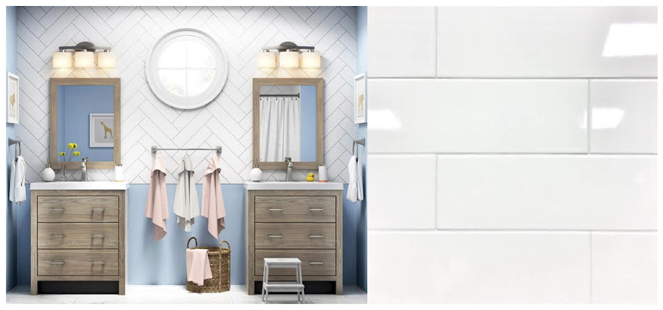 American Olean Starting Line 6" x 18" Ceramic Glossy White Subway Wall Tile - BUILDMYPLACE