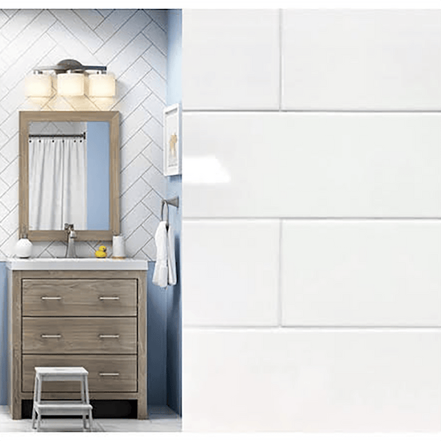American Olean Starting Line 6" x 18" Ceramic Glossy White Subway Wall Tile - BUILDMYPLACE