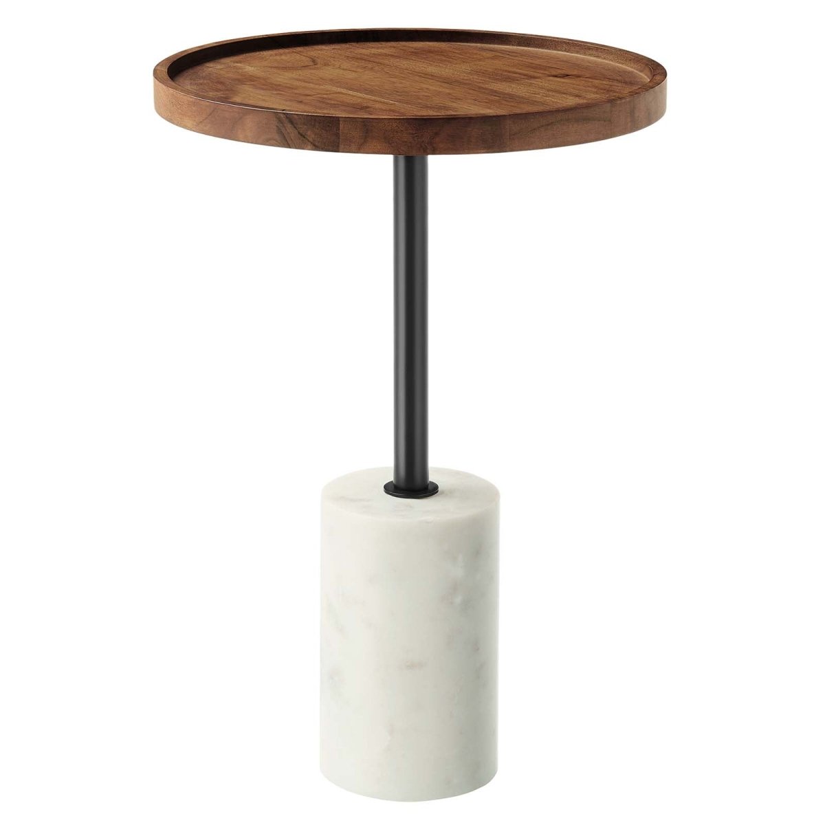 Amina Round Acacia Wood Side Table - BUILDMYPLACE
