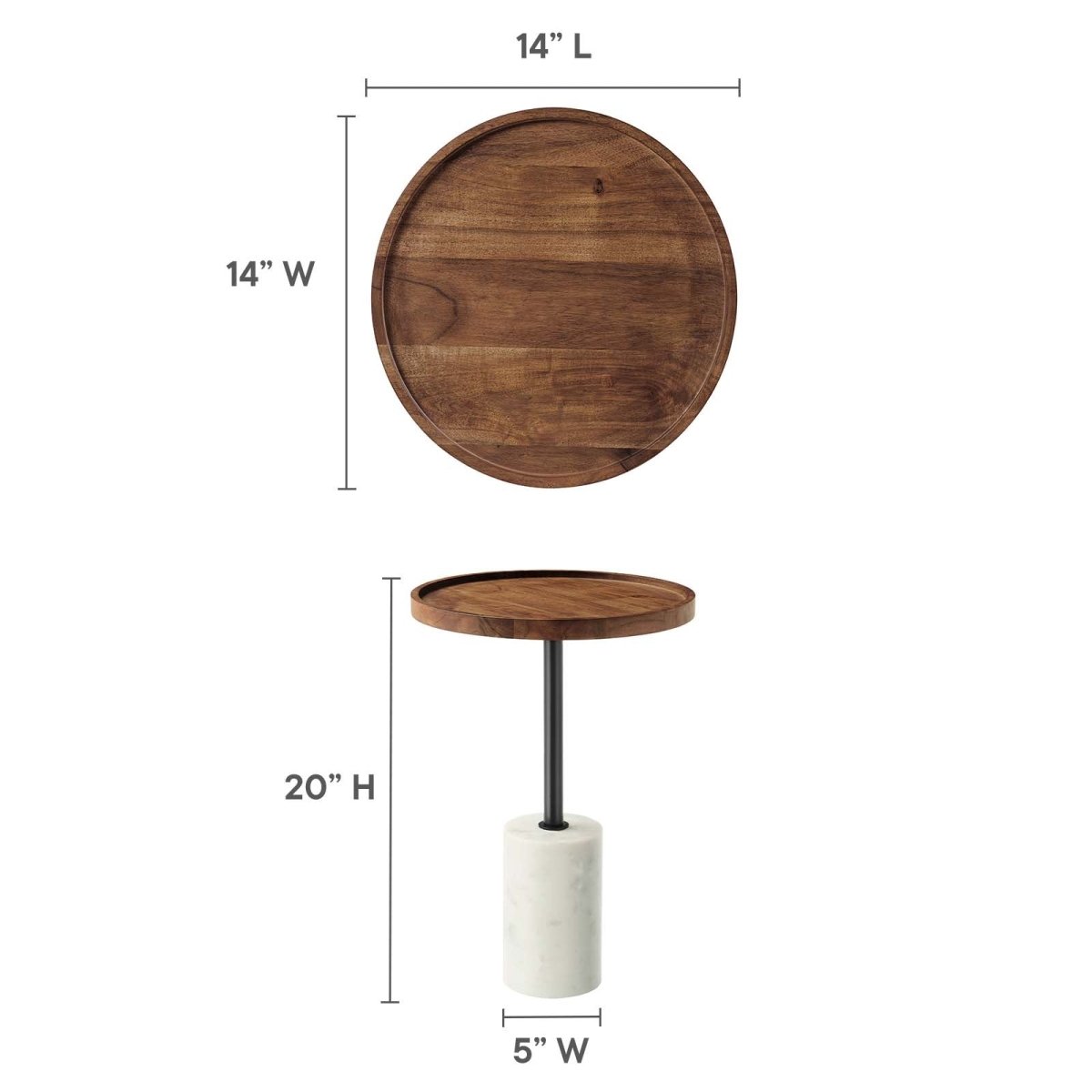 Amina Round Acacia Wood Side Table - BUILDMYPLACE