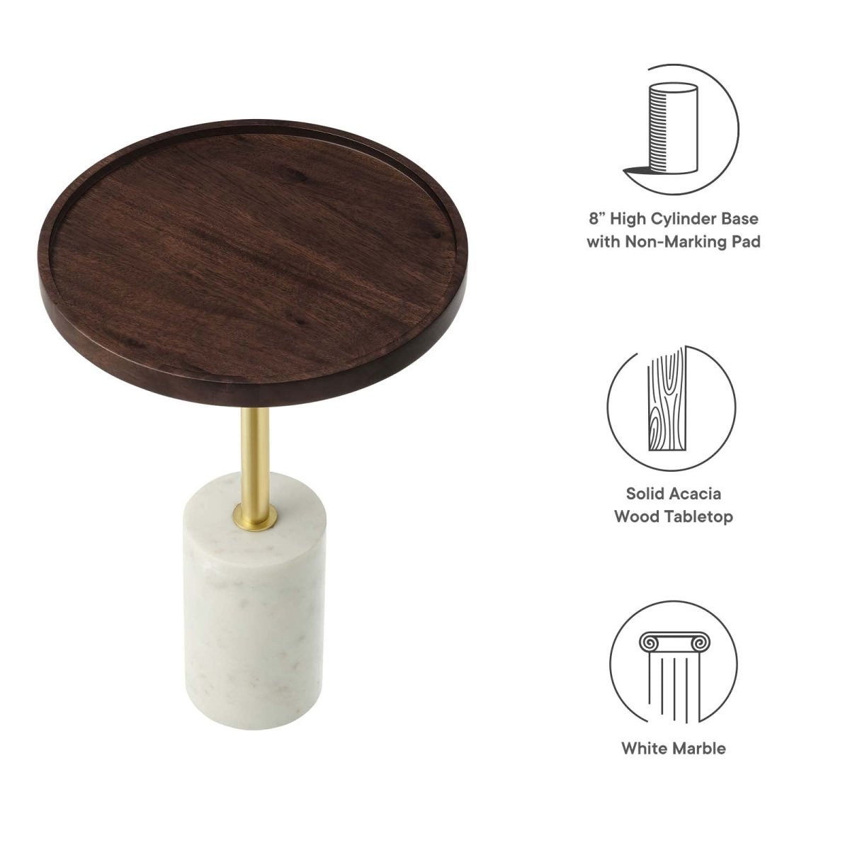 Amina Round Acacia Wood Side Table - BUILDMYPLACE