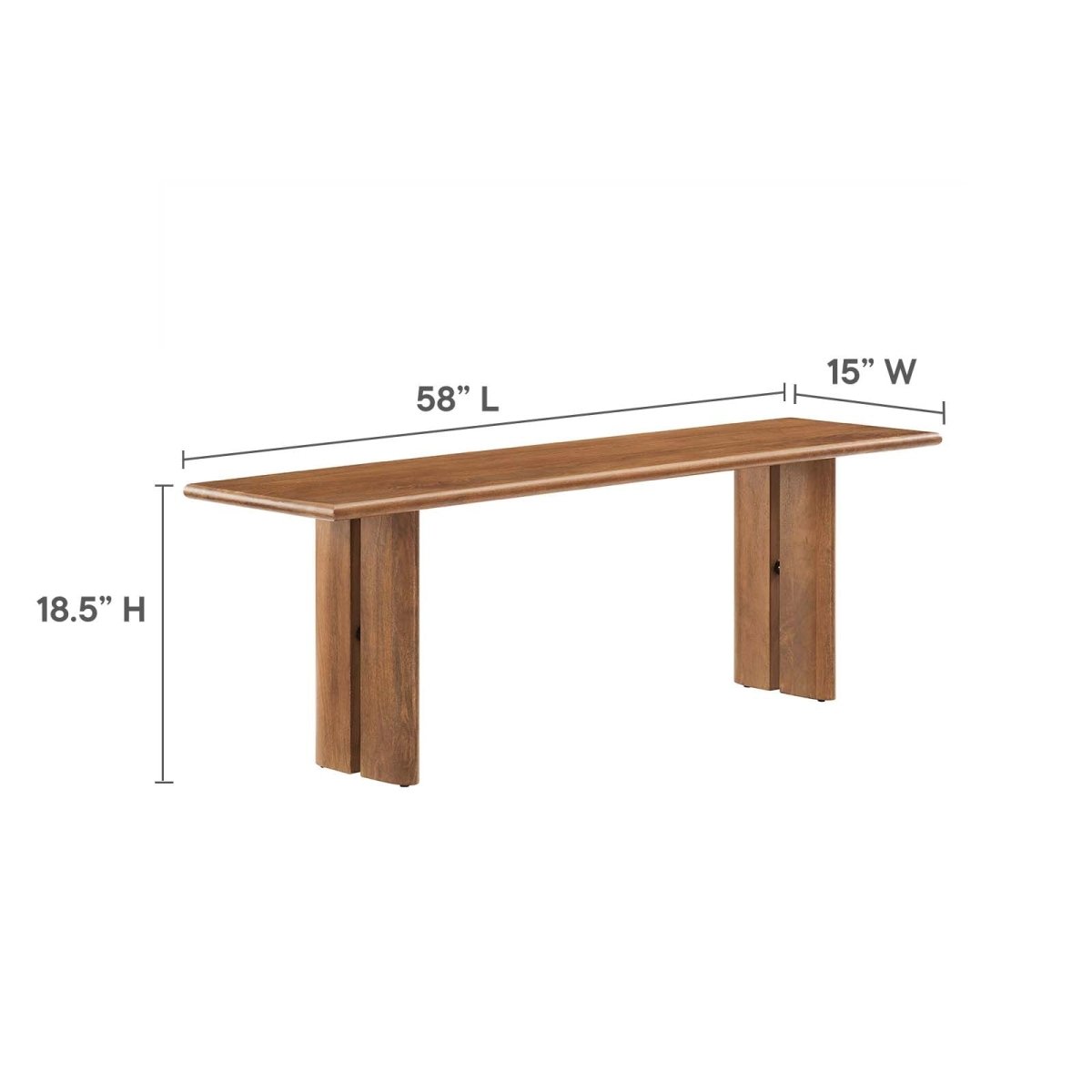 Amistad 58" Wood Bench - BUILDMYPLACE
