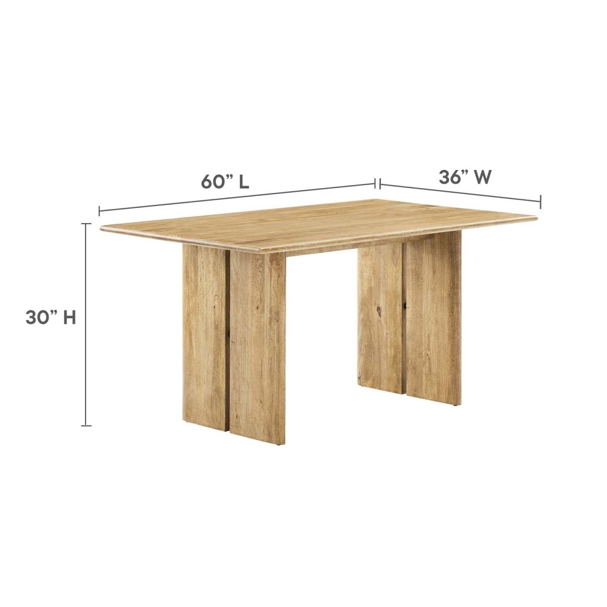 Amistad 60" Wood Dining Table - BUILDMYPLACE