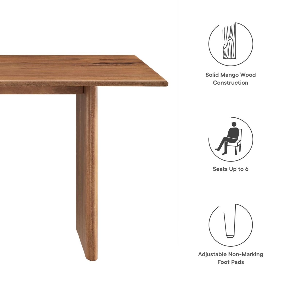 Amistad 60" Wood Dining Table - BUILDMYPLACE