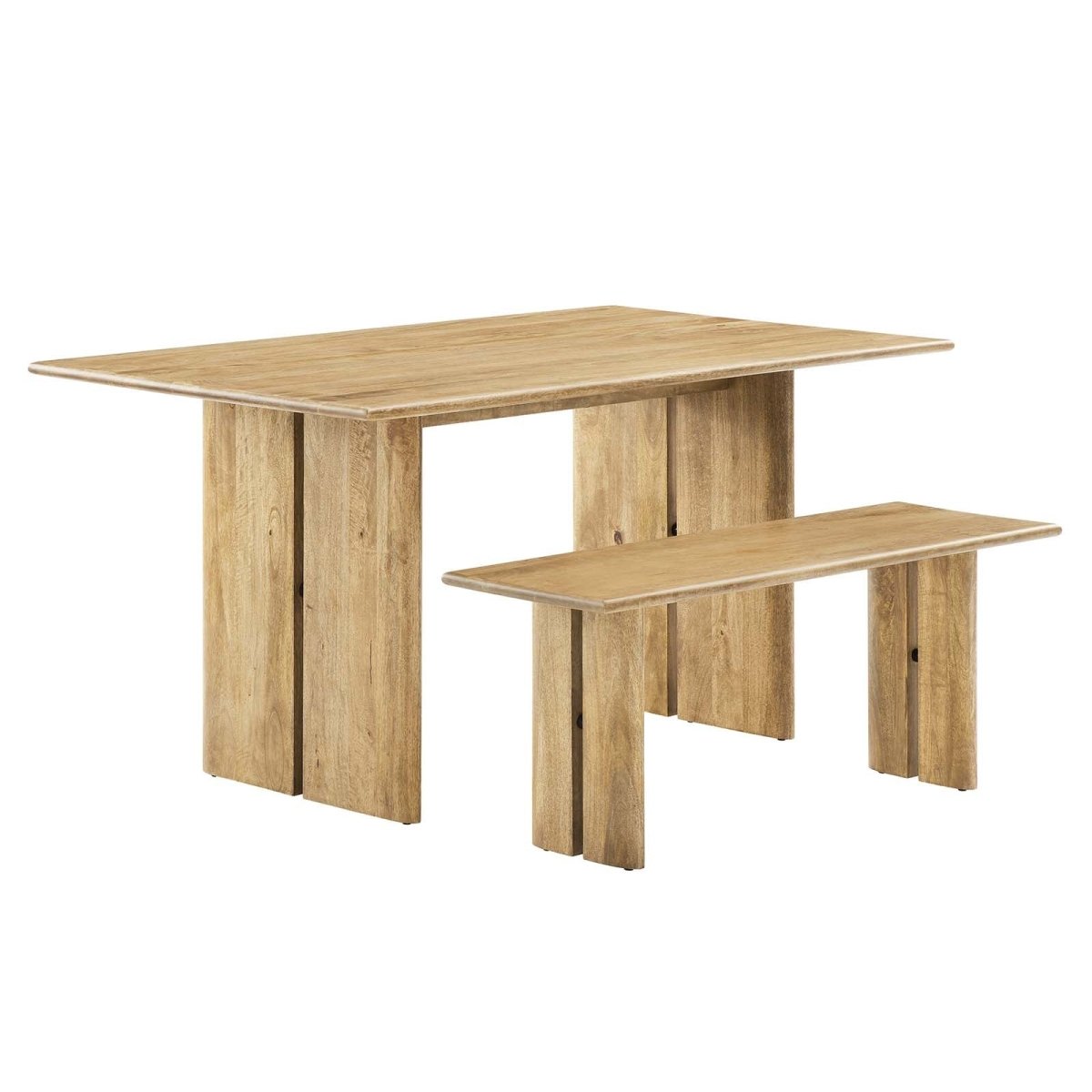 Amistad 60" Wood Dining Table and Bench Set - BUILDMYPLACE