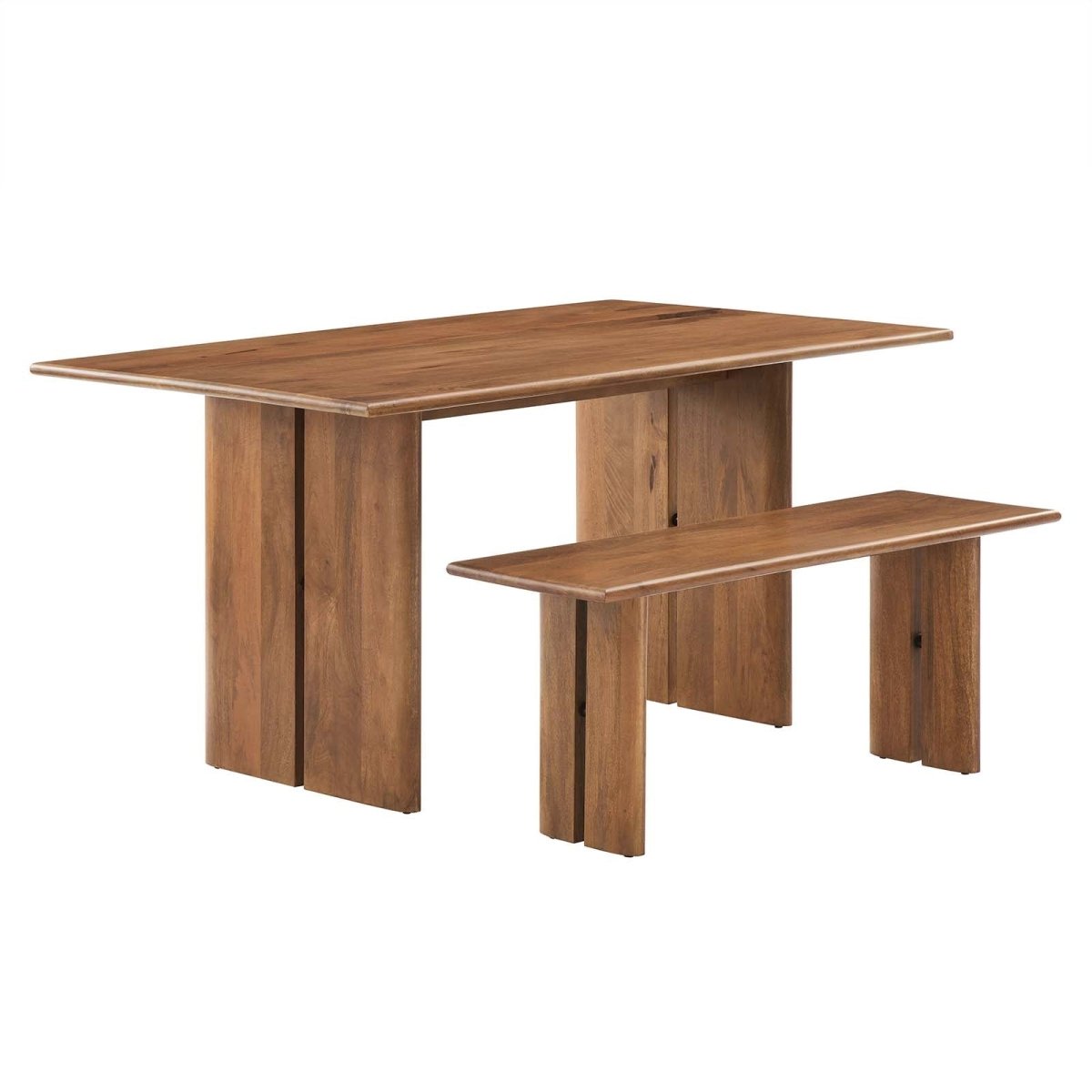 Amistad 60" Wood Dining Table and Bench Set - BUILDMYPLACE