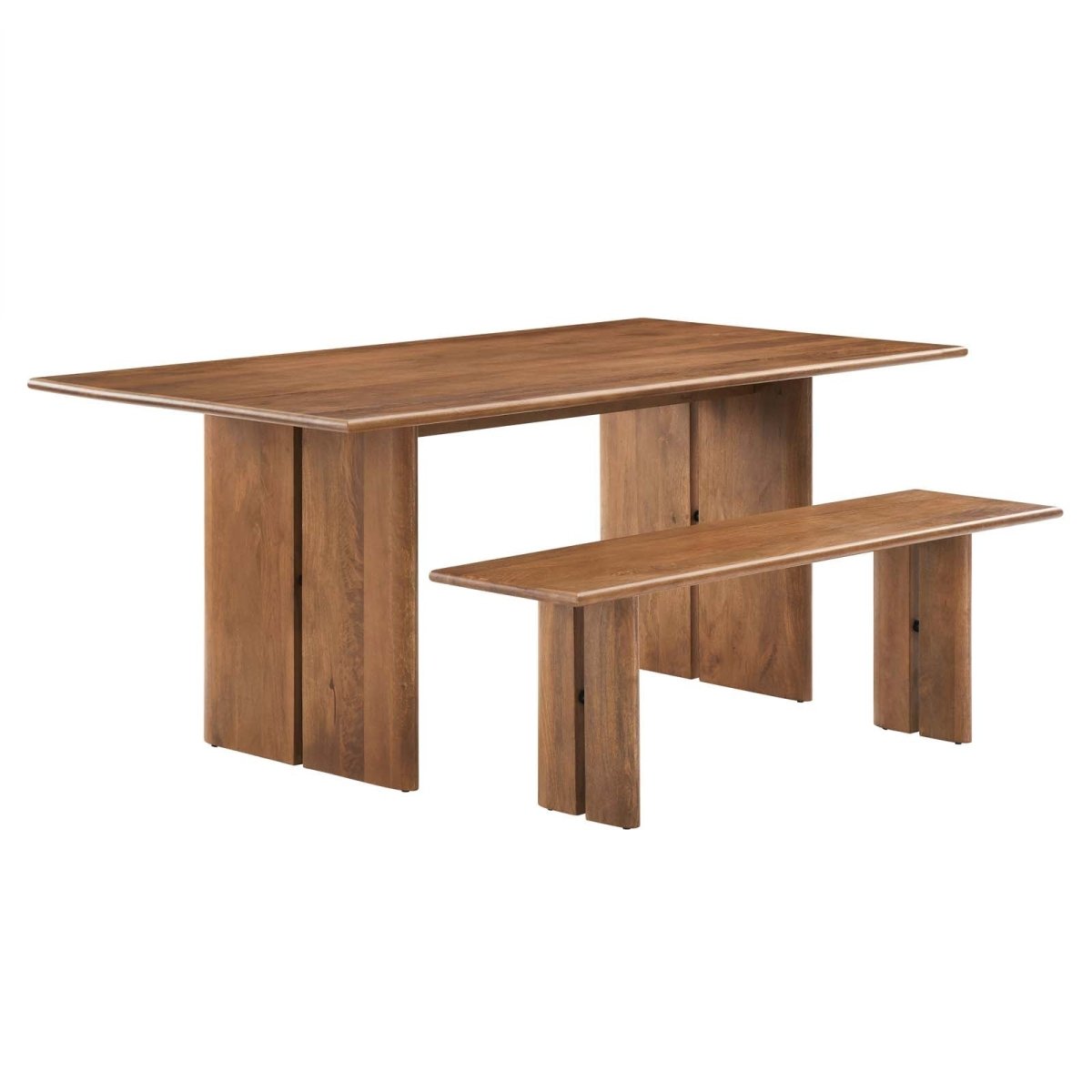 Amistad 72" Wood Dining Table and Bench Set - BUILDMYPLACE